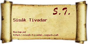 Sisák Tivadar névjegykártya